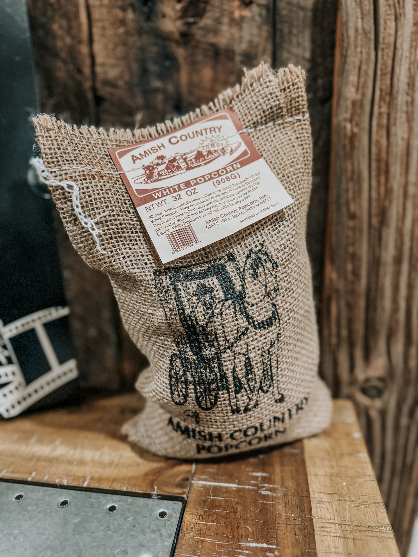 Burlap Medium White Popcorn
