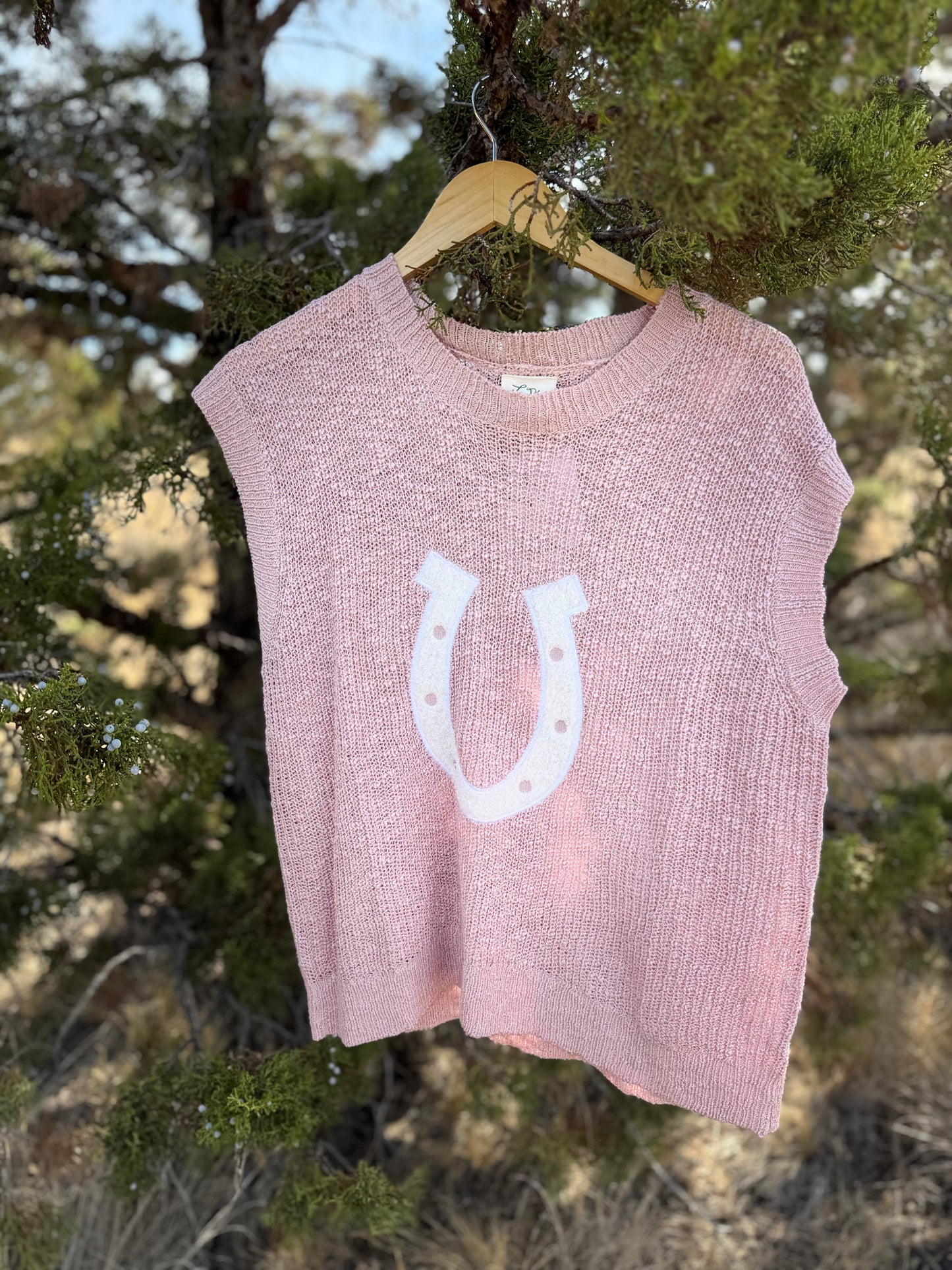 Pink horseshoe sweater