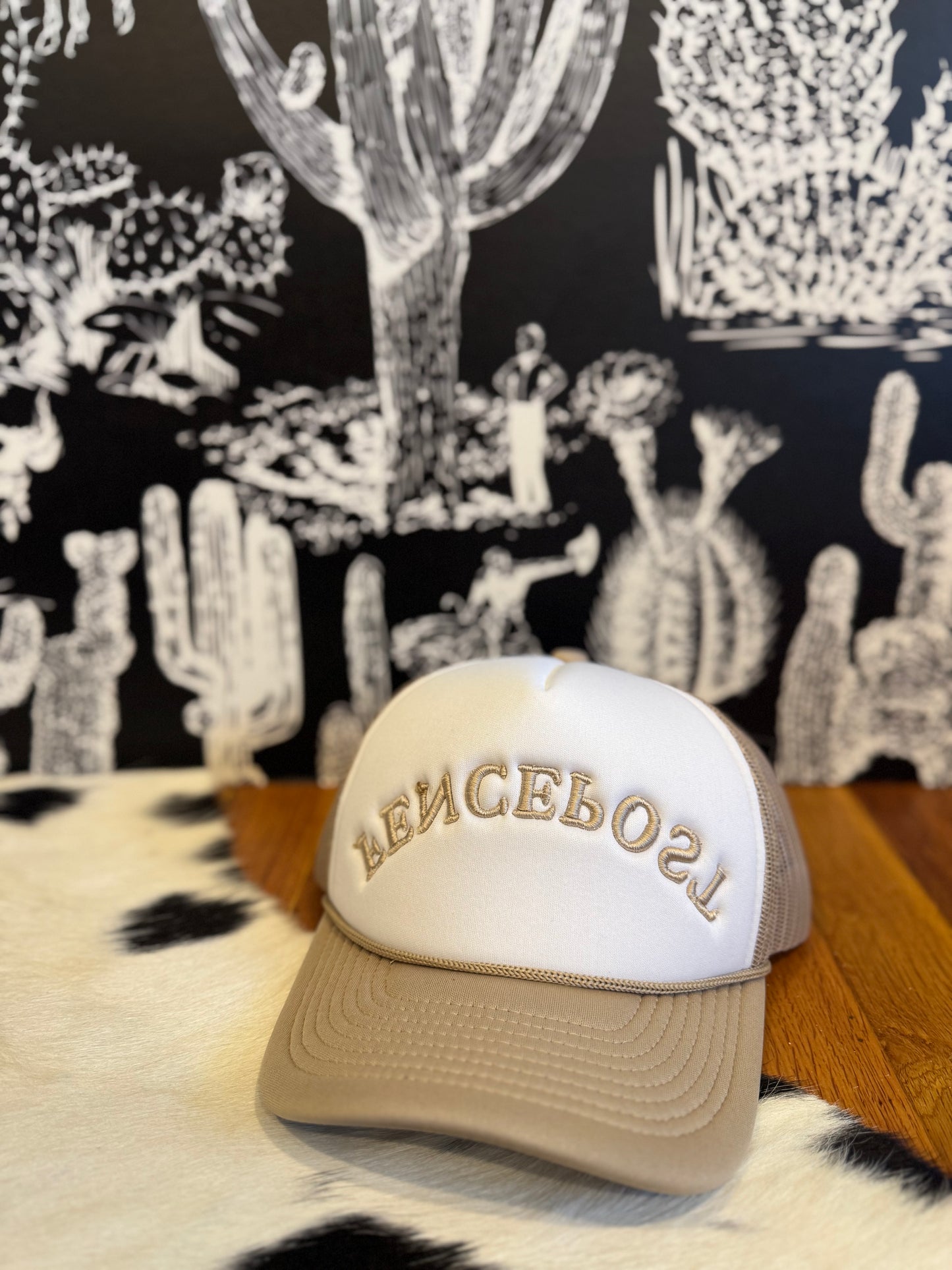 Tan Backward & Upside down trucker