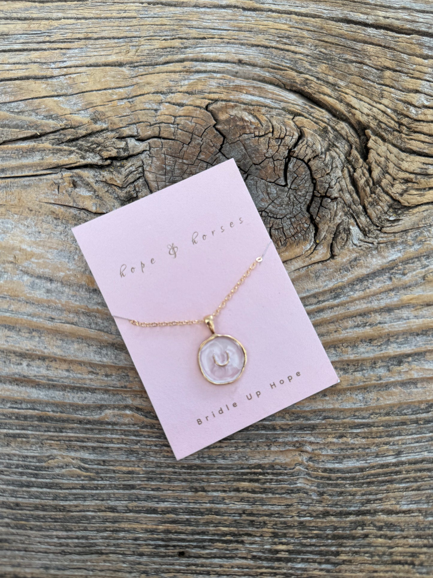Blush Horseshoe necklace