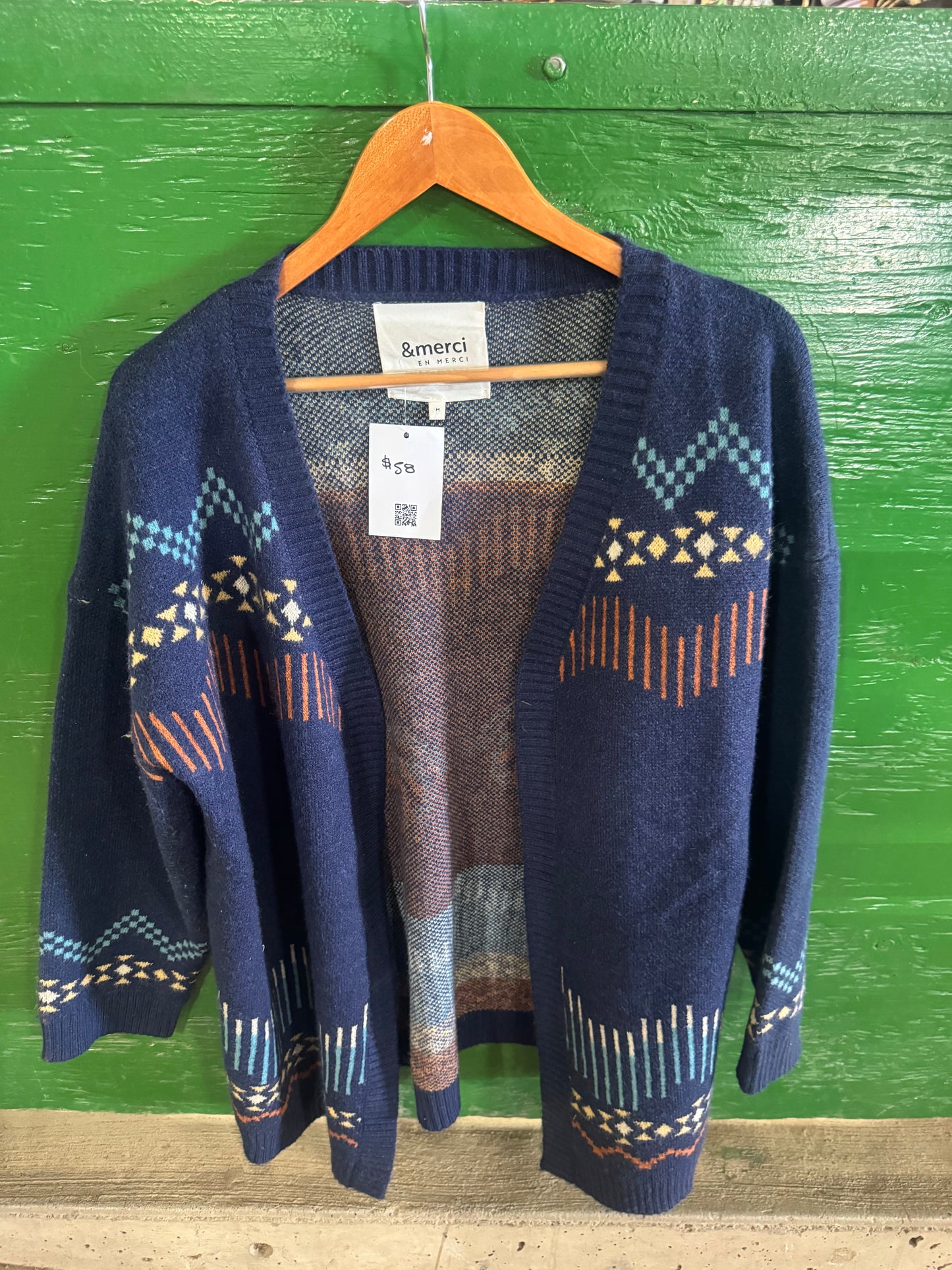 Navy Horse cardigan size M