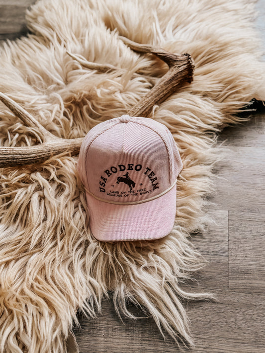 Pink USA Rodeo team hat