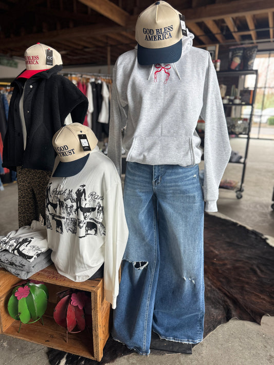 Grey horseshoe hoodie