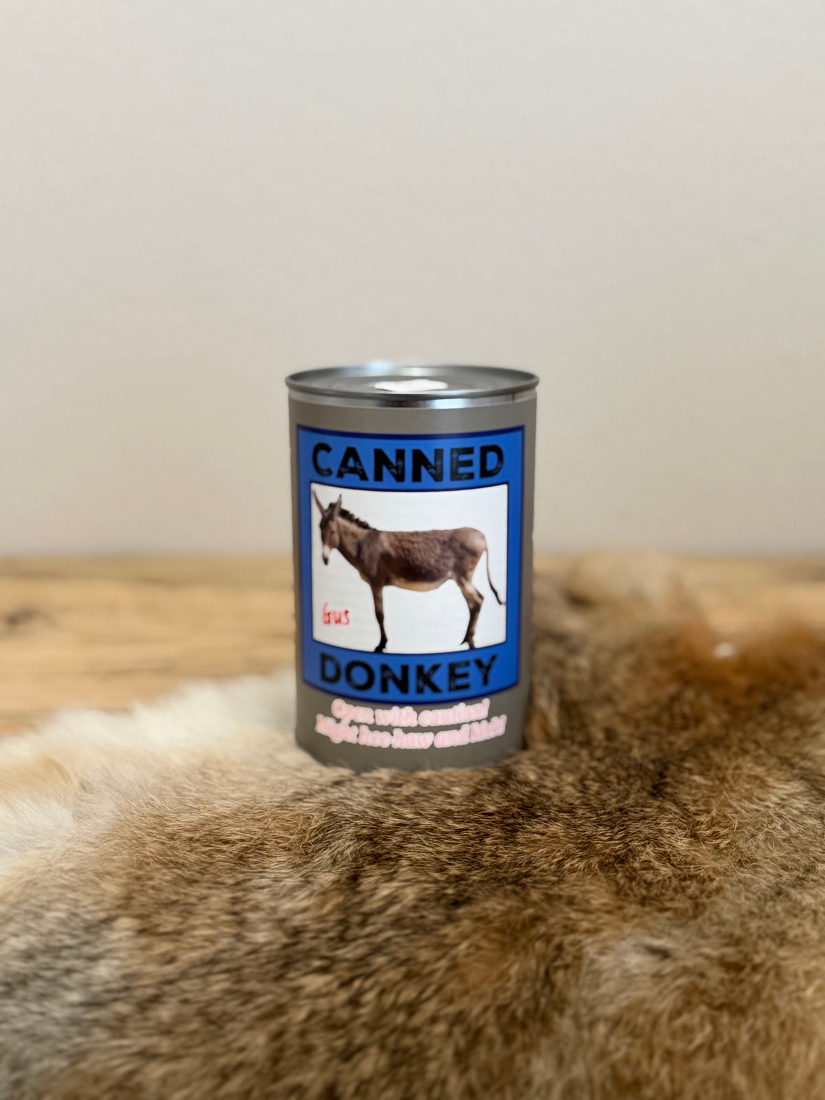 Canned Donkey Stuffed Animal