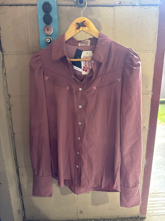 Plum button up