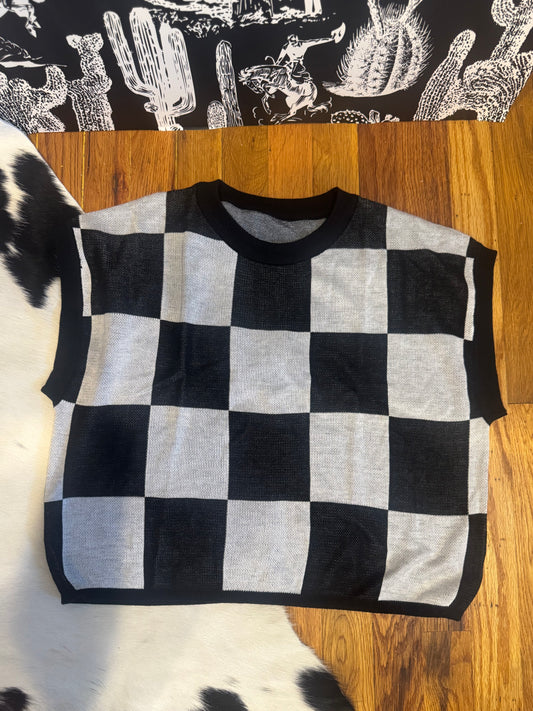 Black & White checkered top