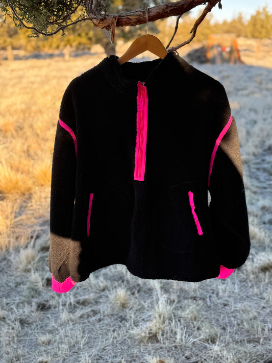 Pink & Black Sherpa