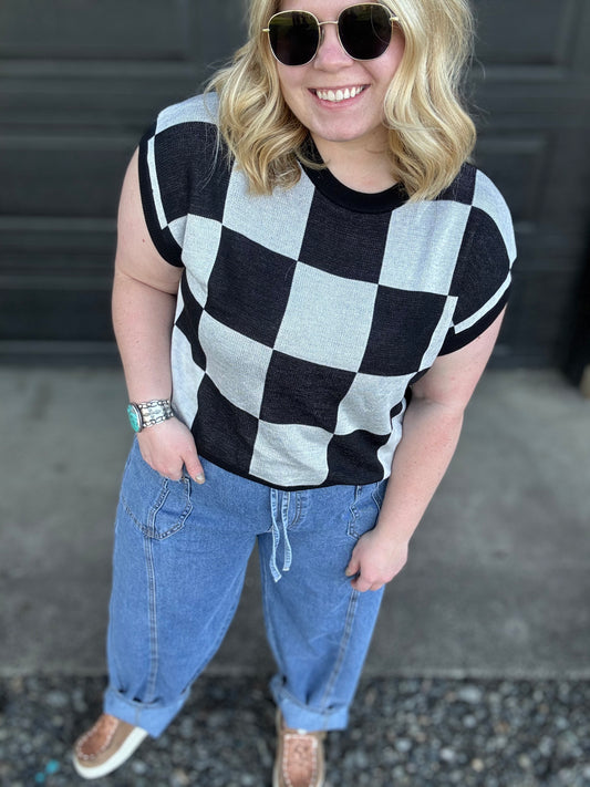 Black & White checkered top