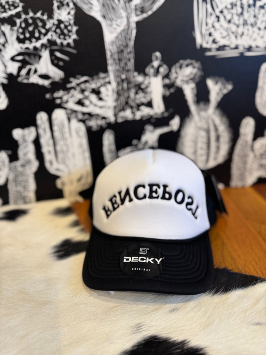 Black backward & upside down trucker