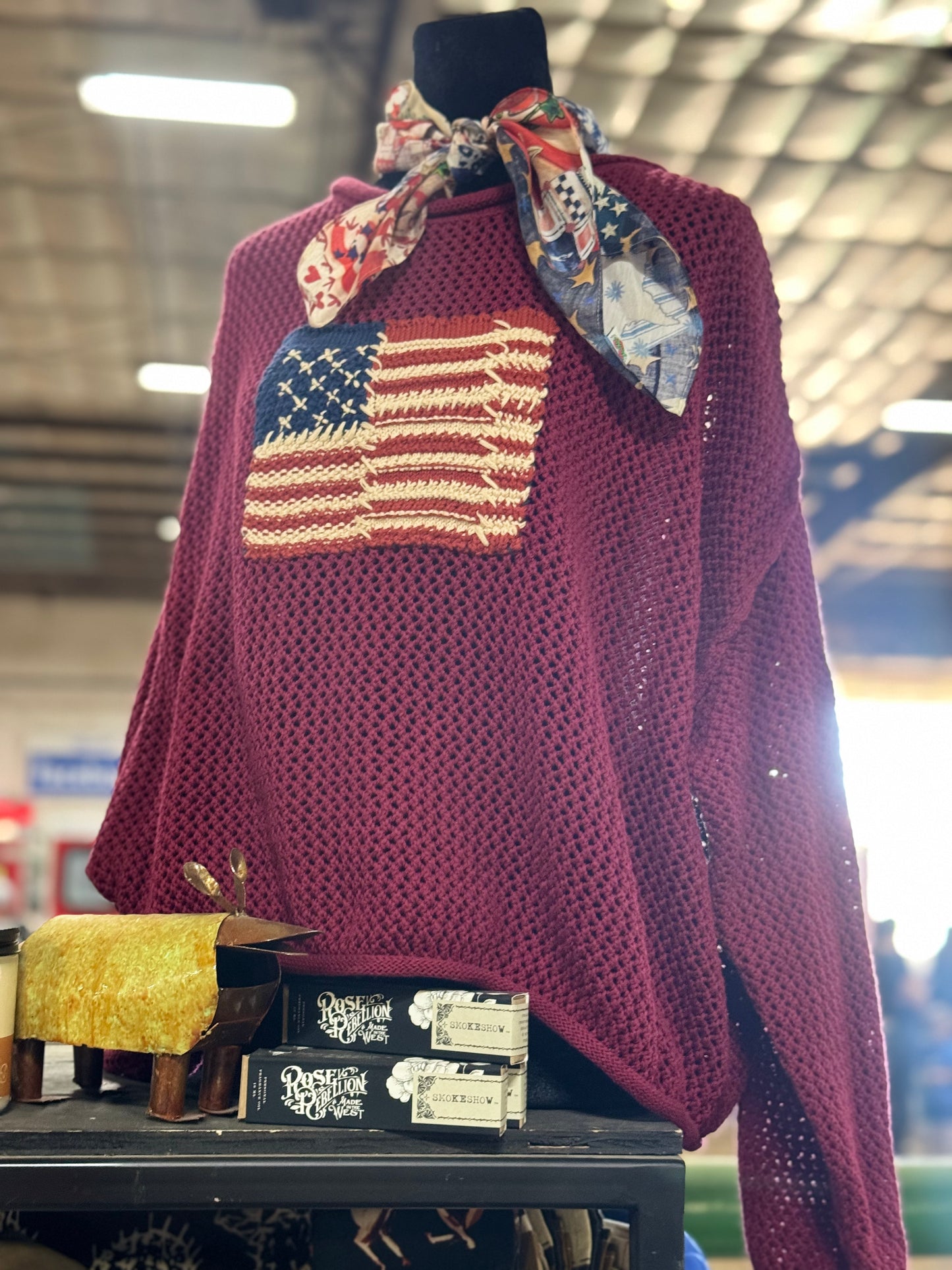 Maroon Americana Sweater