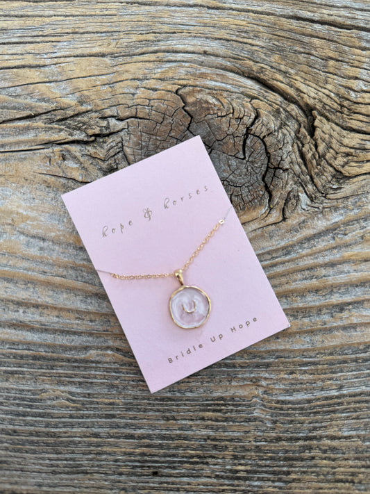 Blush Horseshoe necklace
